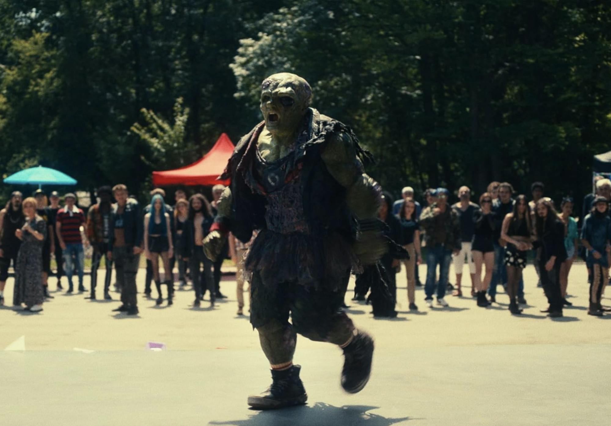 Peter Dinklage stars as the titular corruption-fighting, monstrous do-gooder in “The Toxic Avenger.” (Photo courtesy of IMDb)