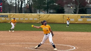 Sophomore pitcher Maya Knasiak has been having a stellar year on the mound. (Photo by Andre Paras / Video Editor)
