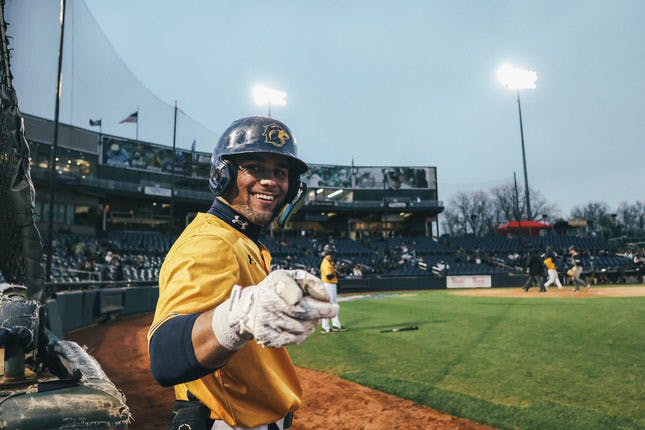 The College split their two games in their annual trip to Trenton Thunder Ballpark. (Photo courtesy of Arion Owes)﻿