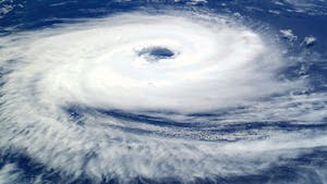 Scientists have proposed a new category for hurricanes to account for increasingly stronger hurricanes (Photo courtesy of Wikimedia Commons / “Cyclone Catarina from the ISS on March 26 2004” by NASA. PD NASA. March 26, 2004). 