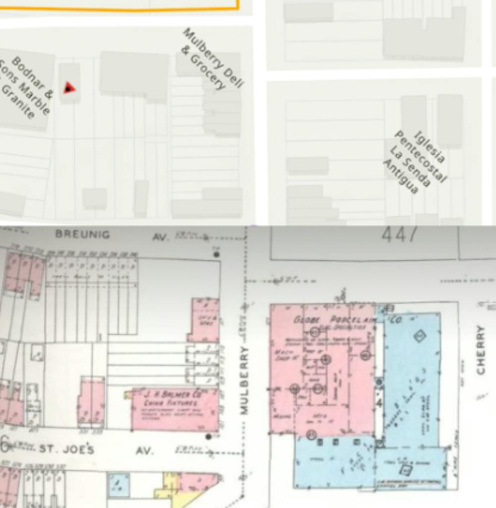 <p><em>Current EPA Superfund sites compared to historic Trenton pottery sites. (Photos courtesy of EPA [upper], Potteries of Trenton Society [lower])</em></p><p></p>