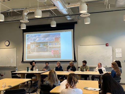 The panel introduced each of the artists behind the pieces (Photo by Alena Bitonti / Arts &amp; Entertainment Editor).