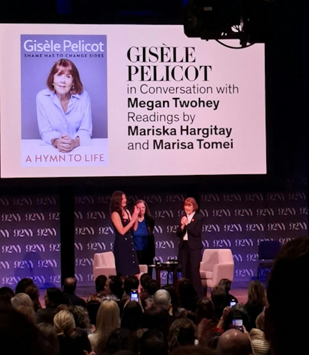 <p><em>Gisèle Pélicot received a standing ovation at the end of the evening. (Photo by Lea Katzer)</em></p>