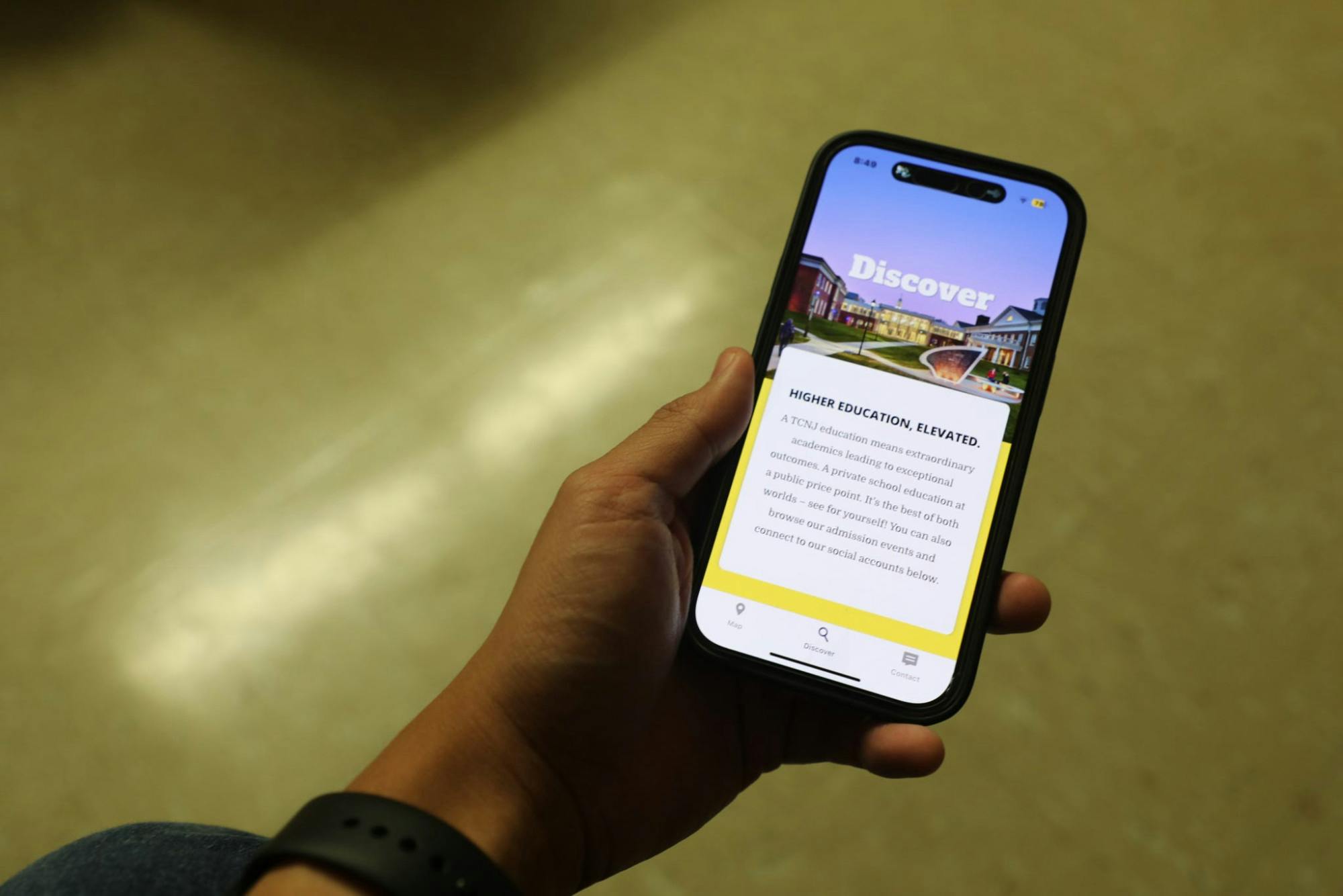 The Visit TCNJ app is available on both iOS and Android (Photo by Andre Paras / Staff Photographer).