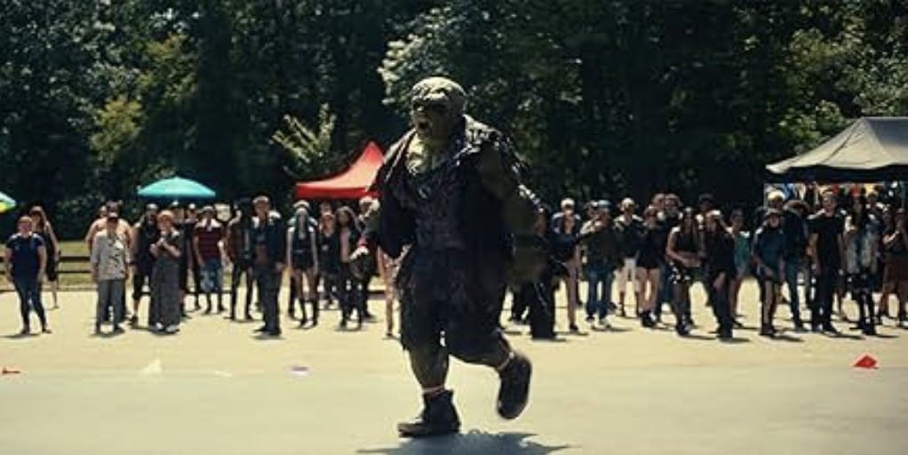 Peter Dinklage stars as the titular corruption-fighting, monstrous do-gooder in “The Toxic Avenger.” (Photo courtesy of IMDb)