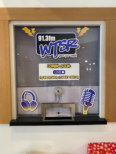 Decorations in Brower Student Center promote the new studio. (Photo courtesy of Kayla Cox)