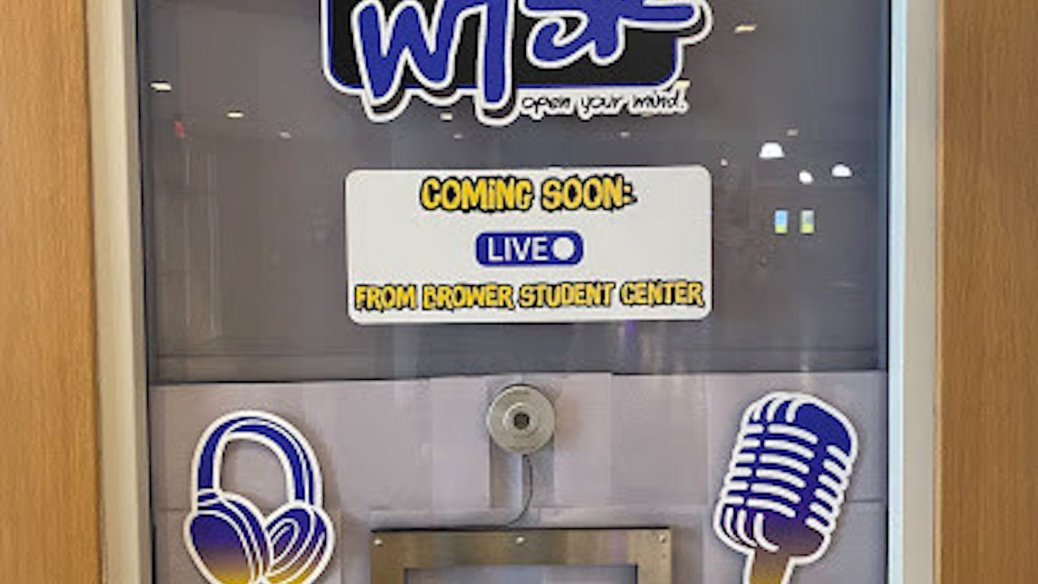 Decorations in Brower Student Center promote the new studio. (Photo courtesy of Kayla Cox)