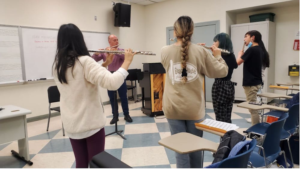 High school students preparing for the Honors Council festival (photo courtesy of Julia Duggan).