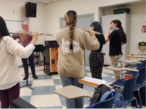High school students preparing for the Honors Council festival (photo courtesy of Julia Duggan).