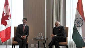 Canadian and Indian diplomatic relations seem to be hanging by a thread, as Canadian Prime Minister Justin Trudeau formally announces that the Canadian government is investigating ties between the Indian government (Photo courtesy of Wikimedia Commons/“The Leader of the Liberal Party of Canada, Mr. Justin Trudeau calls on the Prime Minister, Shri Narendra Modi, in Toronto, Canada on April 16, 2015” by Prime Minister’s Office. April 16, 2015). 