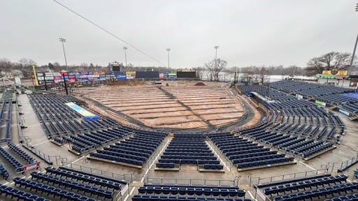 The Samuel J. Plumeri Sr. Field undergoing improvements over the 2025 offseason as part of phase two of Trenton Thunder’s two-year renovation project. (Photo courtesy of Mike Warren)
