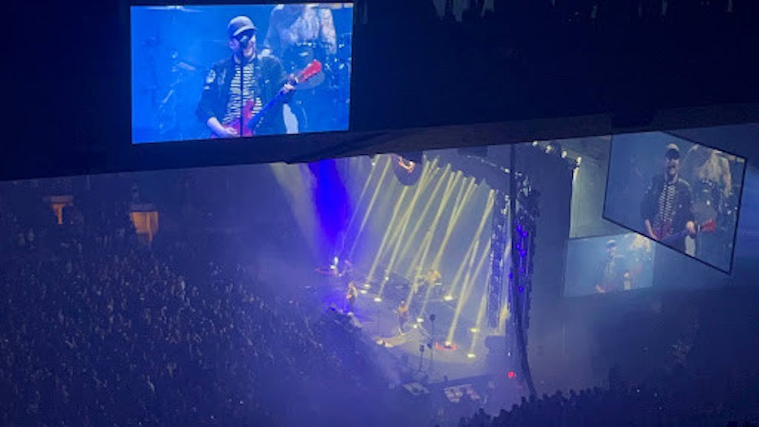 Fall Out Boy maintained a constant and blaring stage presence throughout the show (Photo courtesy of Lake DiStefano / Staff Writer).