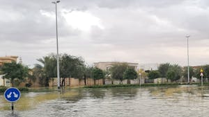 The recent storm has caused rainwater to sweep into residential areas, with videos posted about cars in Dubai being stranded and flooded shopping malls (Photo courtesy of Wikimedia Commons / CherryPie94. April 16, 2024). 