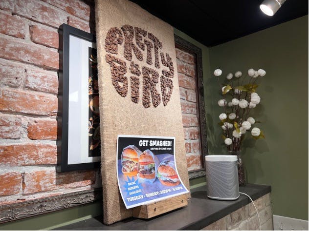 Pretty Bird Coffee checks all the boxes students look for when choosing a new study space. (Photo courtesy of Riley Eisenbeil)