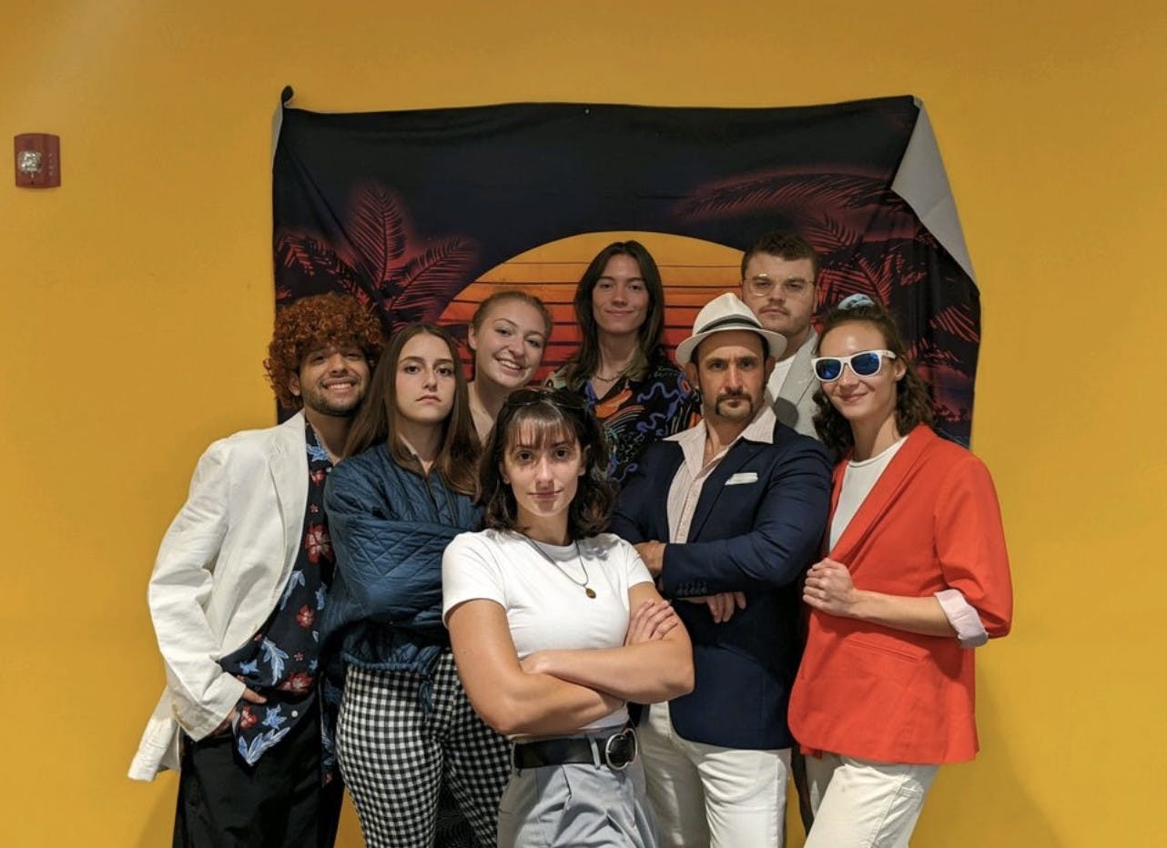 Pictured: Adam Rodriguez Hernandez, Emily Riotto Alejandro, Kara Gilliam, Alexander Vance, Jillian Perez, Eric Van Eck, Rob Mitten, and Gianna Anselmo (Photo courtesy of Myara Gomez / Staff Writer).