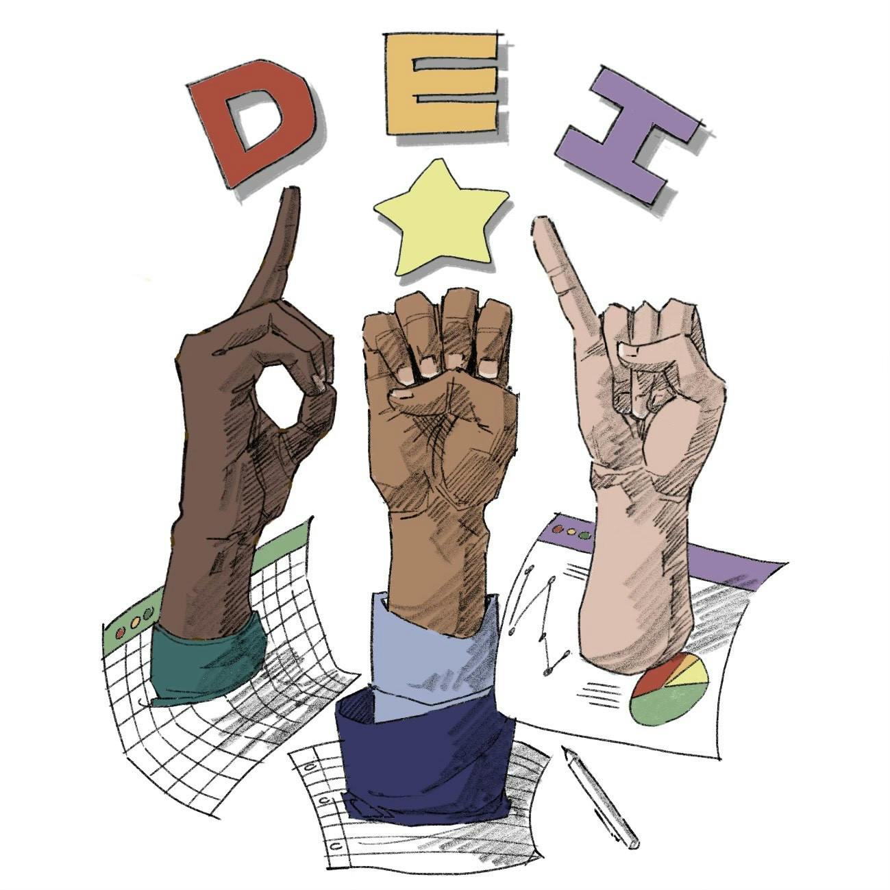 DEI has been a highly contested issue within these past few weeks. (Illustration by Sky Stewart)