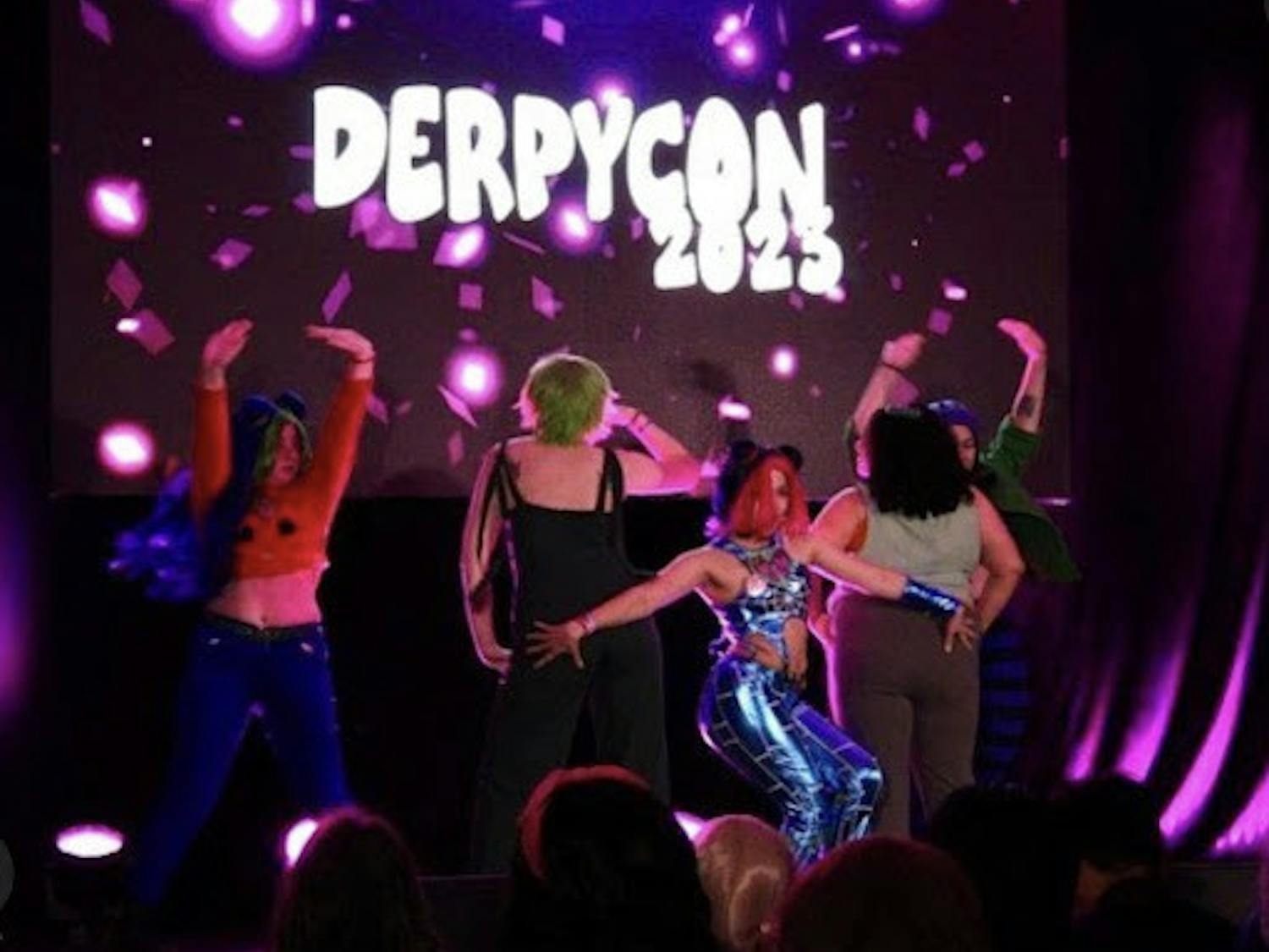 Cosplayers of JoJo&#x27;s Bizarre Adventure performing at the DerpyCon Masquerade. (Photo courtesy of Instagram / starr_sauce)