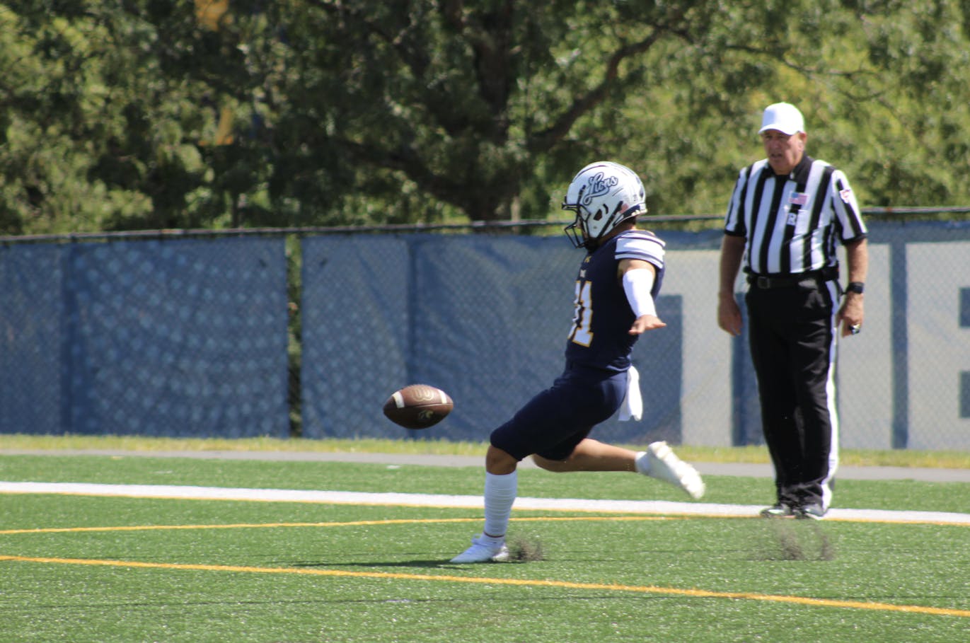 The Lions during a punt (Photo courtesy of Elizabeth Gladstone / Multimedia Coordinator).