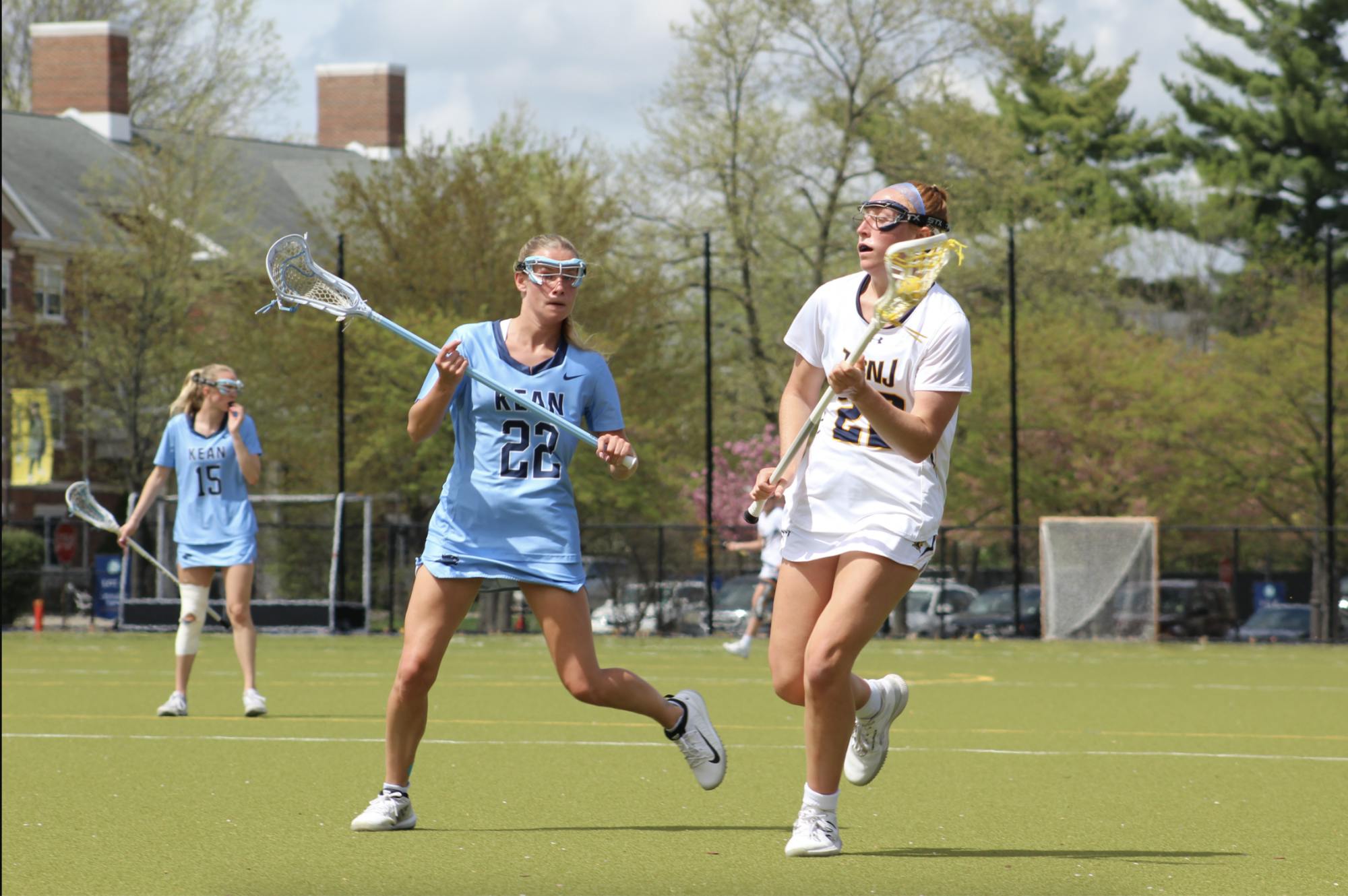 The Lions had their final regular season home game against Kean University this past Saturday, April 15, where the College got the job done 14-2 (only three quarters played due to weather conditions). Senior featured: Anna Devlin. (Photo courtesy of Elizabeth Gladstone / Photo Editor)
