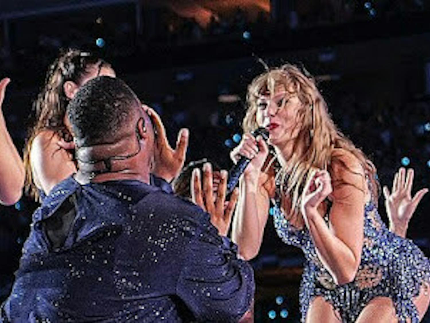 Issues arose resulting in death and injuries at the Brazil leg of Taylor Swift’s Eras Tour. (Taylor Swift The Eras Tour Midnights Era Set 2023 by Paolo V, courtesy of Wikimedia Commons)