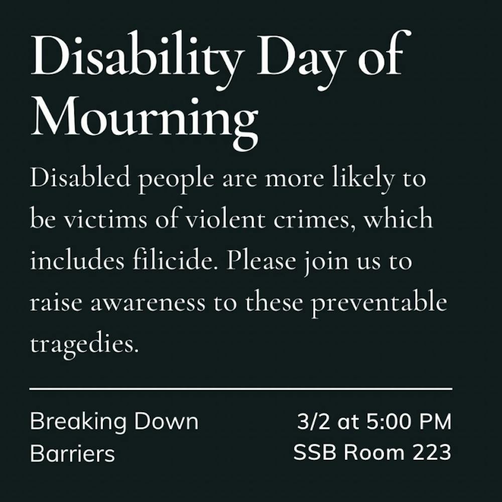 <p><em>The flyer used to advertise the event to the campus community (Photo courtesy of Breaking Down Barriers)</em></p>