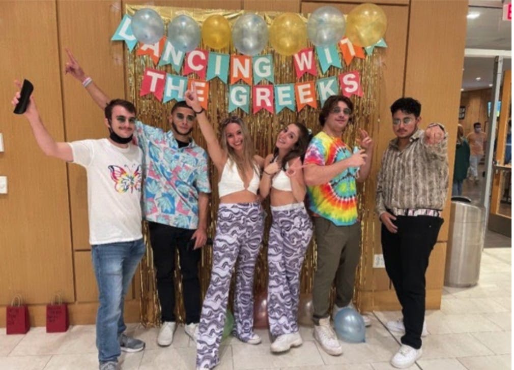 Student participants pose in the Brower Student Center at “Dancing with the Greeks” on Oct. 29 (Photo courtesy of Eric Hedlund).