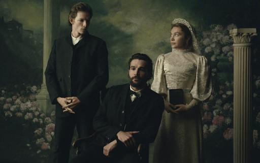 Mike Faist, Christopher Abbott and Florence Pugh in Netflix’s “East of Eden.” (Photo courtesy of IMDb)