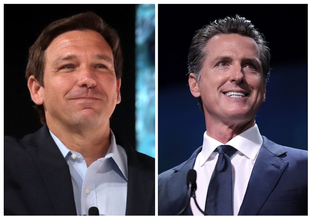 <p><strong><em>On Nov. 30, Gavin Newsom and Ron DeSantis debated hot topics in U.S. politics (Photos courtesy of Wikimedia Commons/“</em></strong><a href="https://commons.wikimedia.org/wiki/File:Ron_DeSantis-crop.jpg" target=""><strong><em>Ron DeSantis-crop</em></strong></a><strong><em>” by Gage Skidmore. CC-BY-SA-2.0. July 18, 2021. “</em></strong><a href="https://commons.wikimedia.org/wiki/File:Gavin_Newsom_by_Gage_Skidmore.jpg" target=""><strong><em>Gavin Newsom by Gage Skidmore</em></strong></a><strong><em>” by Gage Skidmore. CC-BY-SA-3.0. June 1, 2019). </em></strong></p>