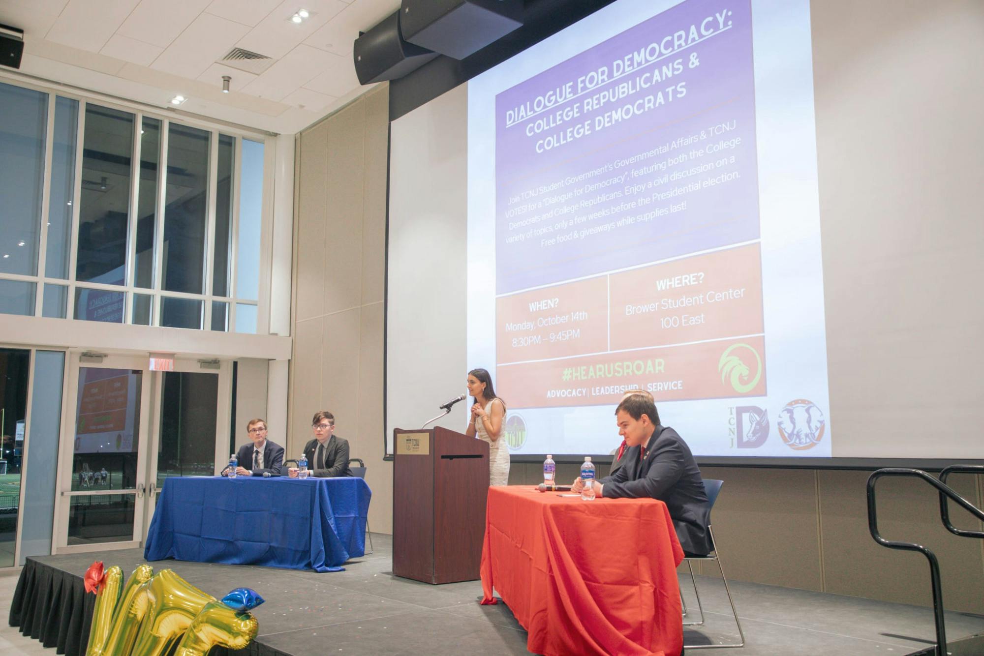 The dialogue started with opening statements and why each organization felt that the nominee for their party was the best choice (Photo by Andre Paras / Staff Photographer).