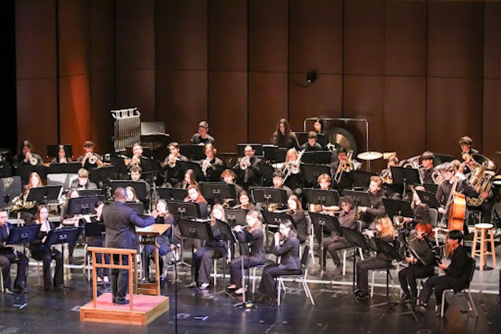 <p><em>Concert Band set the tone for the evening by opening with “Celebration” by Randall Standridge. (Photo courtesy of John Bonacci)</em></p>