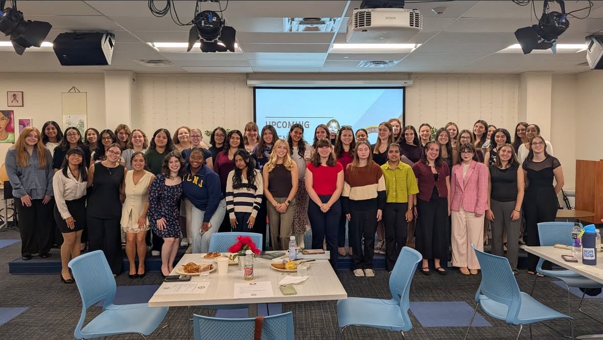 WILL students at the College pose for a picture at an induction event. (Photo courtesy of Cecelia Colbeth)