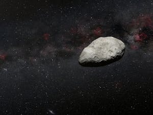 Recently, a mini-moon 2024-PT5 was discovered by a group called Asteroid Terrestrial Impact-Last Alert System (Photo courtesy of Wikimedia Commons / “Illustration of Asteroid (Artist’s Impression) (weic2304a)” by N. Bartmann. February 6, 2023).