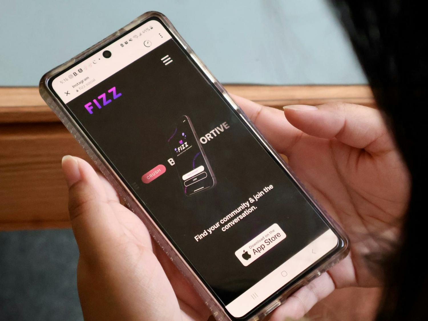 Even on anonymous social media platforms like Fizz, posts can be traced back to the person making them. (Photo by Erin Reilly / Social Media Manager)