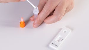 The United States Food and Drug Administration recently approved an at-home test for flu and COVID-19 (Photo courtesy of Flickr/“Making a Covid 19 home self test” by Jernej Furman. September 29, 2021). 