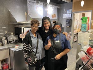 The baristas in the Education Café work not only to feed students, but also to brighten their day. (Photo courtesy of Elizabeth Gladstone/Photo Editor)