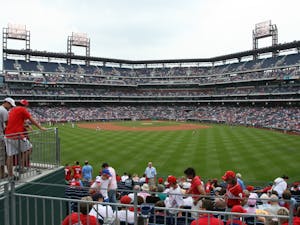 Bryce Harper described the fan base in a postgame interview after his go-ahead game-winning homerun against the Padres: “Everybody talks about the blue-collarness of this city and the fight that they have. It just rubs off on all of us. I've said it multiple times; if we have 46,000 people in the stadium, that's 46,026 'cause we're all in this together” (Flickr/"Citizen's Bank Park" by Jim Epler. Aug. 26, 2007).