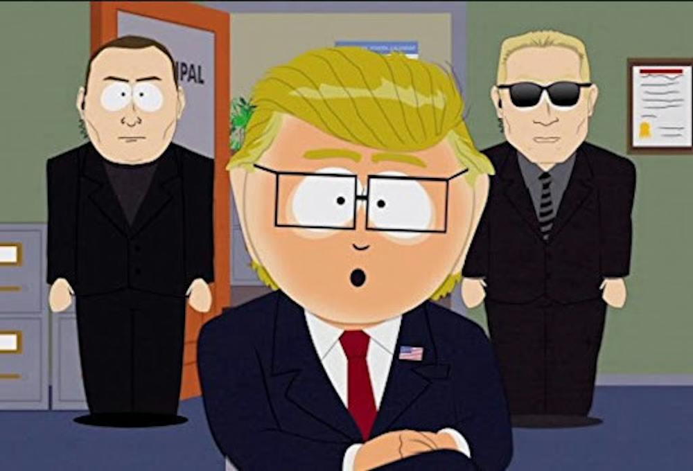 <p><em>“South Park” character Mr. Garrison portraying President Donald Trump, starting in season 20. (Photo courtesy of </em><a href="https://www.imdb.com/title/tt0121955/mediaviewer/rm1198012672/?ref_=ttmi_mi_9_3" target="">IMDb</a>) </p>
