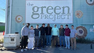 From left to right: Terrell Osei-Kyei, Jaclyn Ladas, Christian Ambio, Max Mancuso, Joe Allen, Steven Ioannidis, Liam Curran, Henry White and Vincenzo Lepore. (Photo courtesy of Terrell Osei-Kyei)