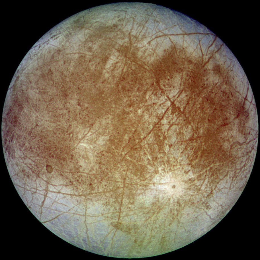 NASA’s Europa Clipper mission aims to ascertain whether its underground ocean is suitable for life (Photo courtesy of Wikimedia Commons / “Europa-moon” by NASA/JPL/DLR. September 7, 1996). 