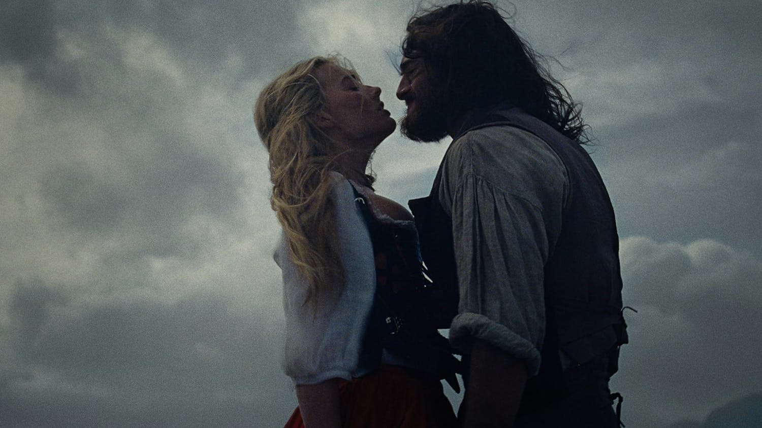 Heathcliff pulls Catherine up by her corset strings in "Wuthering Heights.” (Photo courtesy of IMDb)