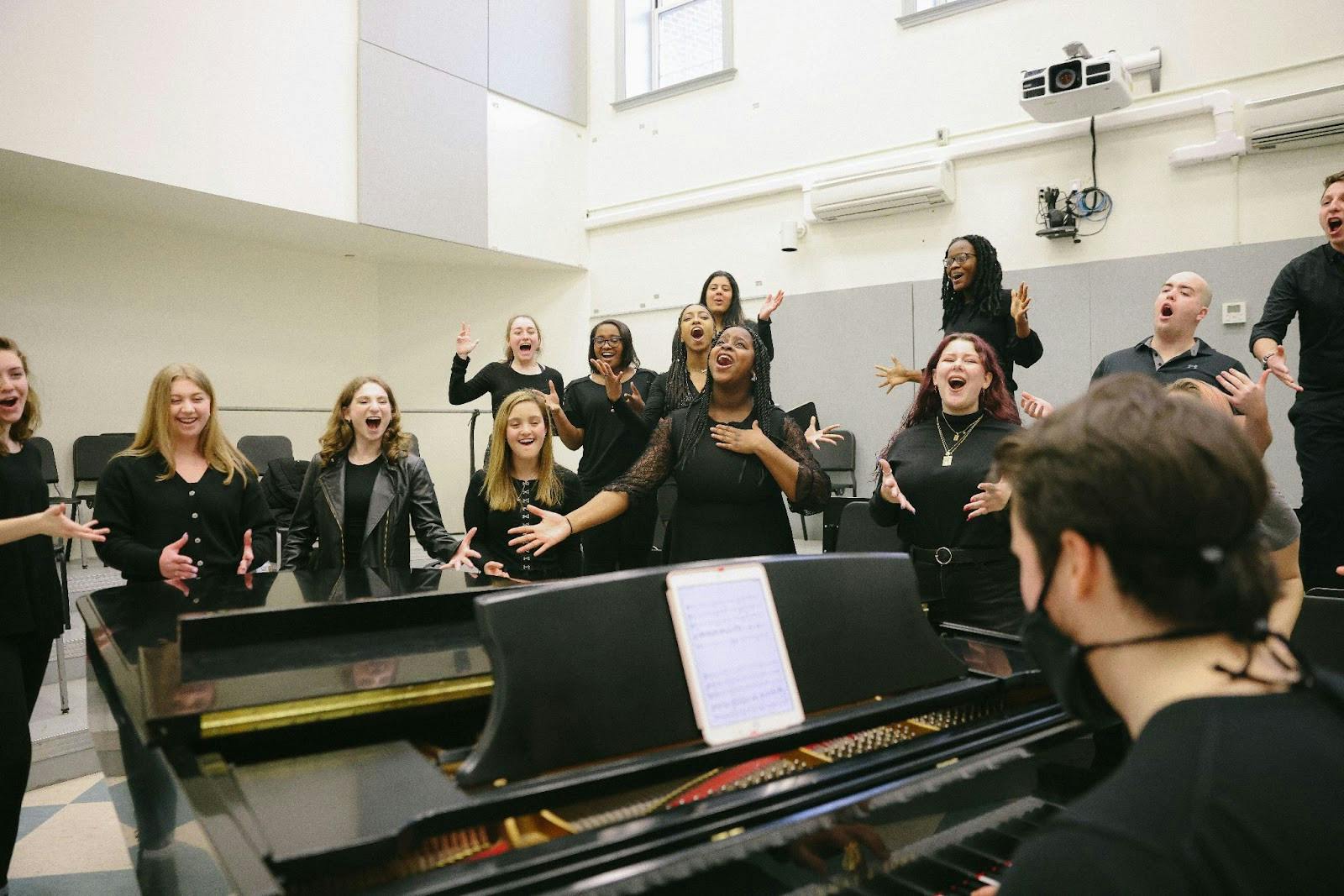 Students practice for their Live Out Loud performance (photo courtesy of Aaron Watson).