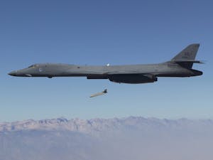 Three U.S. soldiers were killed and more than 50 others were injured, including some Arizona National Guard service members, in an overnight drone attack on Jan. 28 in northeast Jordan, near the Syrian border (Photo courtesy of Wikimedia Commons / “Long Range Anti-Ship Missile (LRASM) launches from an Air Force B-1B Lancer” by DARPA Photo. CC-PD-Mark. September 5, 2013).
