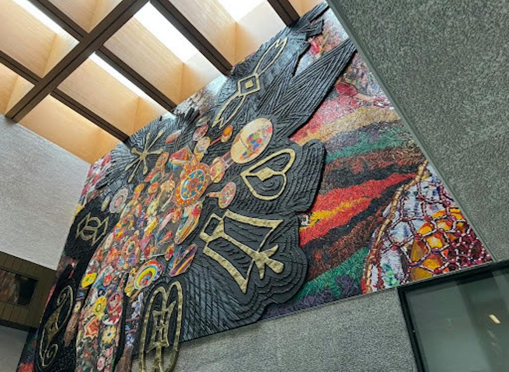 <p><em>Entrance wall art at the Princeton Art Museum. (Photo courtesy of Gloria Vittadello)</em></p>