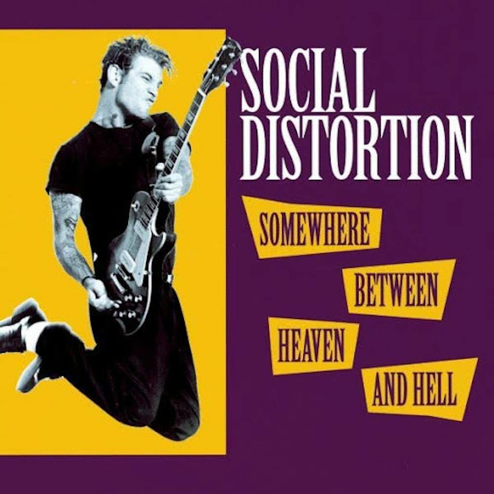 <p><em>The cover of Social Distortion’s fourth studio album. (Photo courtesy of </em><a href="https://music.apple.com/us/album/somewhere-between-heaven-and-hell/185999965" target=""><em>Apple Music</em></a><em>)</em></p>