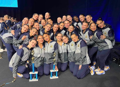 The College’s dance team after accepting their awards at the 2024 UDA College Nationals (Photo courtesy of Christina Sun).