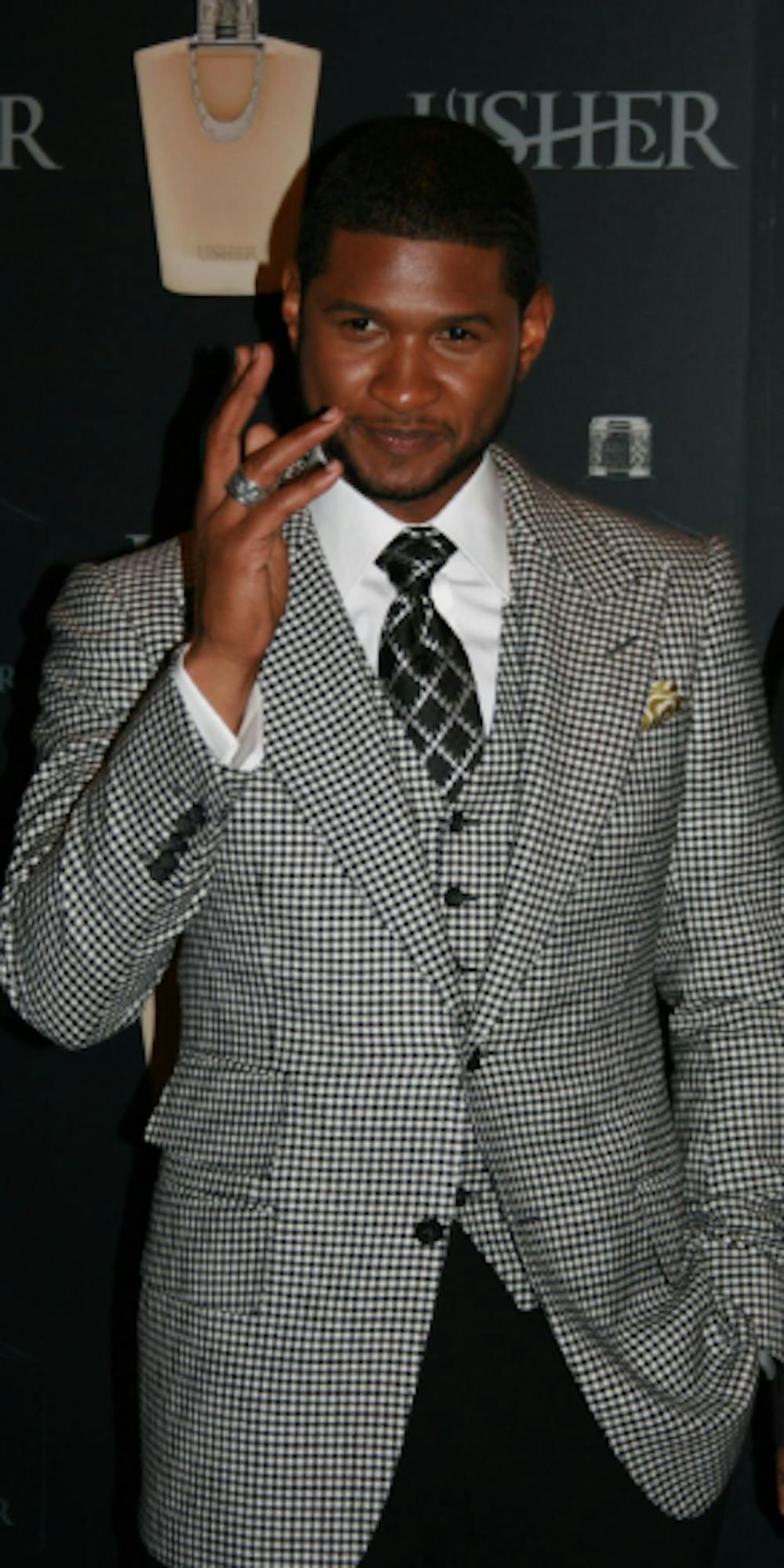 <p>Usher is an R&amp;B and pop singer known for his hit singles including “Nice &amp; Slow” and “You Make Me Wanna…” (Photo courtesy of <a href="https://commons.wikimedia.org/wiki/File:Usher_Ring.jpg" target="">Wikimedia Commons</a> / Ames Friedman, Sept. 25, 2007, CC BY 2.0).</p>