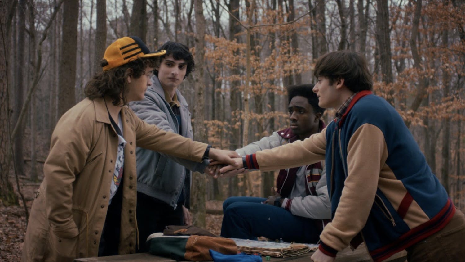 Gaten Matarazzo, Finn Wolfhard, Caleb McLaughlin and Noah Schnapp in Netflix’s “Stranger Things.” (Photo courtesy of IMDb)