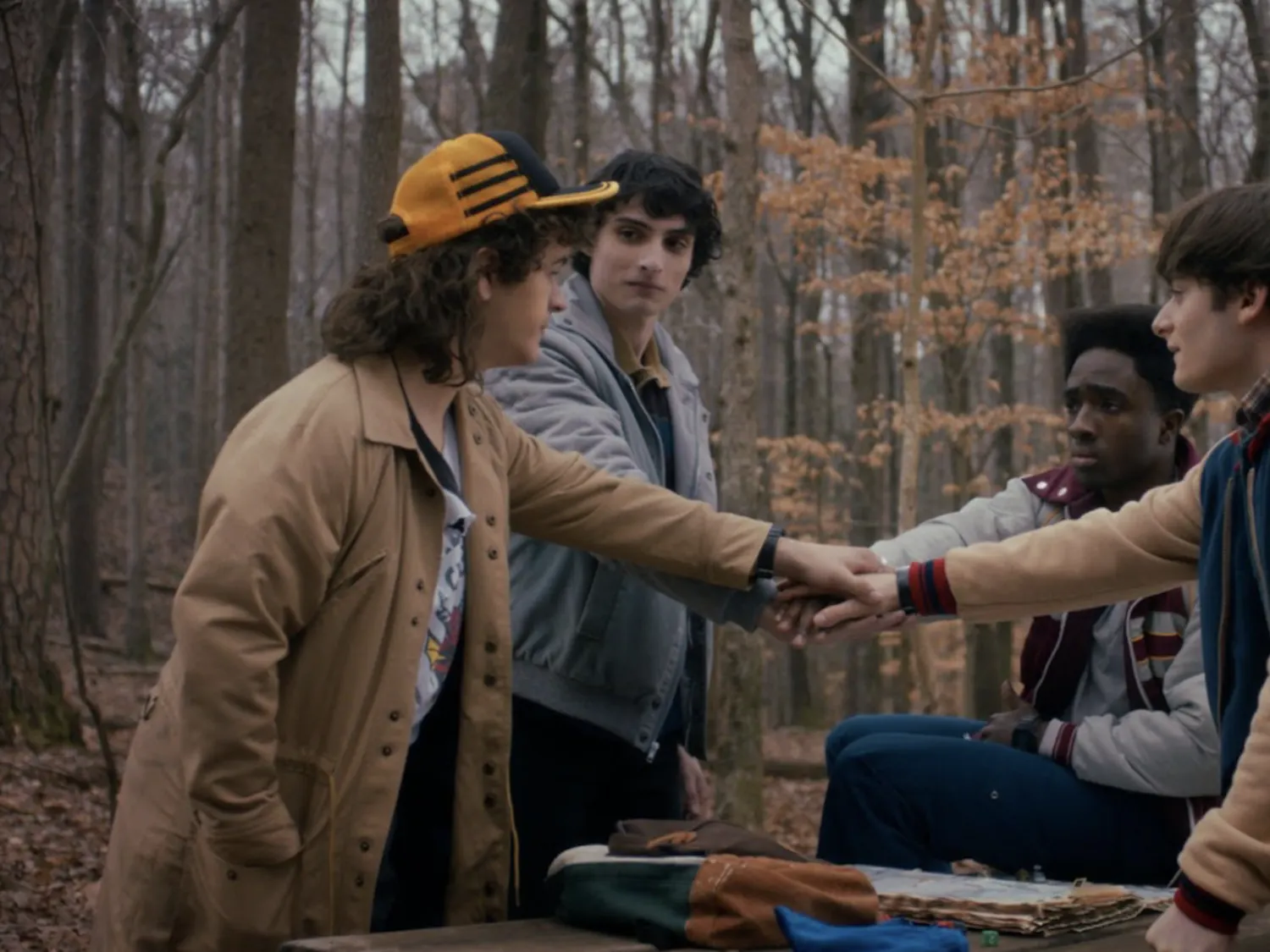 Gaten Matarazzo, Finn Wolfhard, Caleb McLaughlin and Noah Schnapp in Netflix’s “Stranger Things.” (Photo courtesy of IMDb)