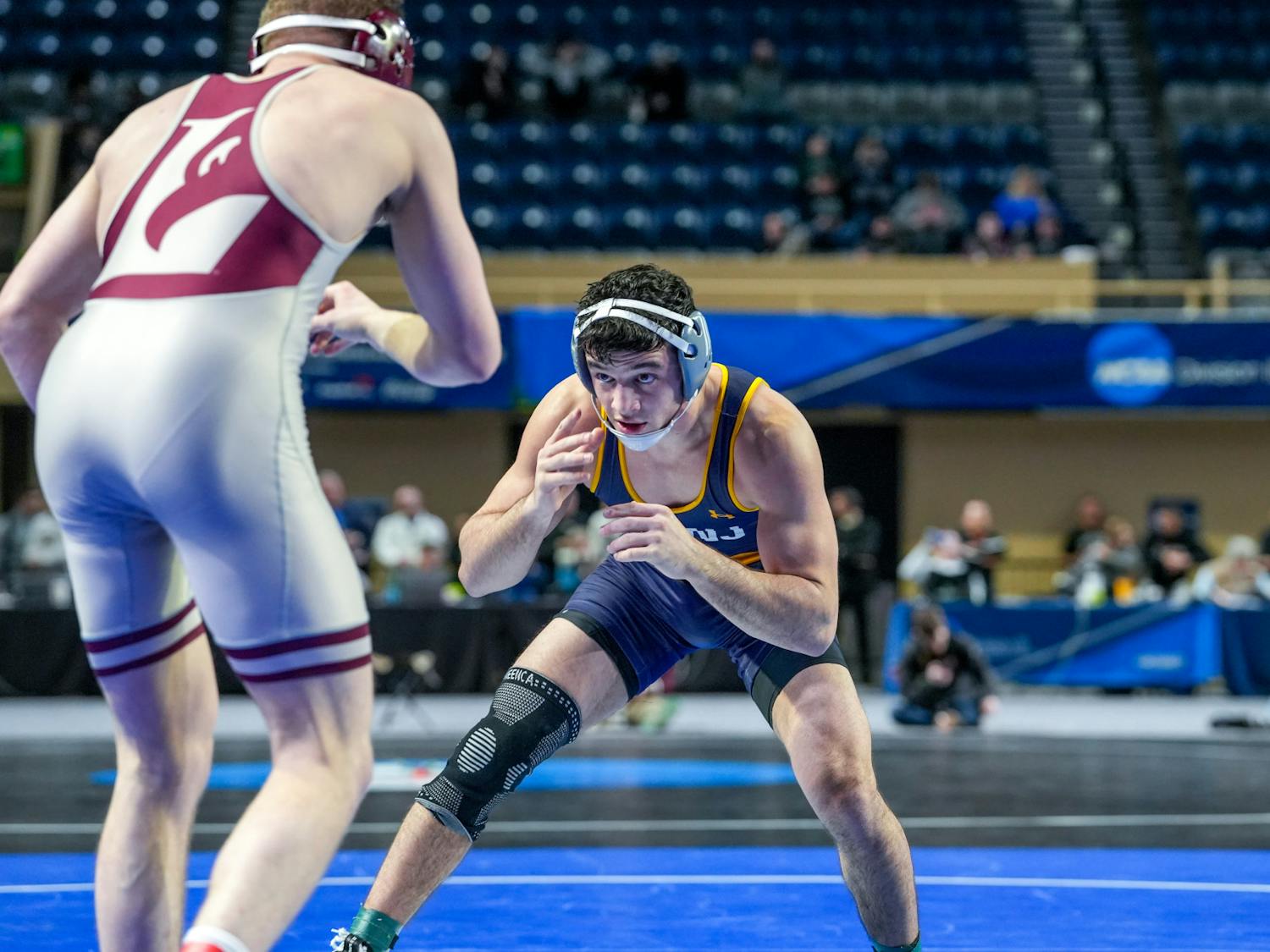 Junior Nick Sacco in his bout (Photo courtesy of John Haddad).