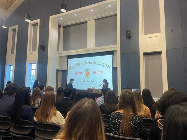 The Chi Upsilon Chapter of Tri-Beta was inducted as the newest class of the Biological Honor Society (Myara Gomez / Staff Writer).